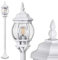 HOFSTEIN Außenleuchte Lentua, Wegeleuchte in antikem Look, Aluguß in Weiß mit Kunststoff-Scheiben, Stehleuchte 120 cm, Retro/Vintage Gartenlampe, E27-Fassung, IP44, ohne Leuchtmittel