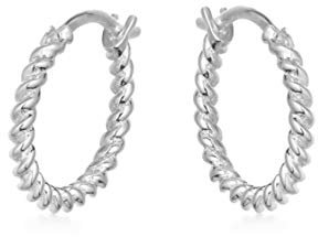 Brandlinger ® Ohrringe Silber 925 klein, gedreht. Schmuck Damen vergoldet mit 18 Karat (Silber und Gold) für Frauen und Mädchen. Durchmesser der Creolen 11,5mm.
