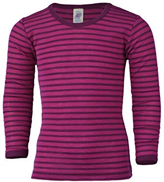Engel Children's Organic Merino Wool & Silk Base Layer Top (8-10 Years - EU 140, Raspberry/Orchid)