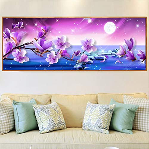 GLITZFAS DIY Diamant Painting Kit 5D Full Bohrer Blumen Strass Bilder Handgemachtes Klebebild Stickerei Malerei Digitale Sets Wanddekoration (C,120x45cm)