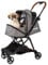 Innopet City Hundebuggy Grau - Kompakter Hunde- & Katzenbuggy für Reisen - Einhändig faltbar - Hundetransporter für kleine Hunde und Katzen bis zu 11kg - Kunstleder-Schiebegriff, vier Räder