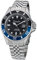 Taucheruhr Silber Lupe Herren Armbanduhr Taucher Uhr Edelstahl 20 ATM Miyota 2115 (Blau)