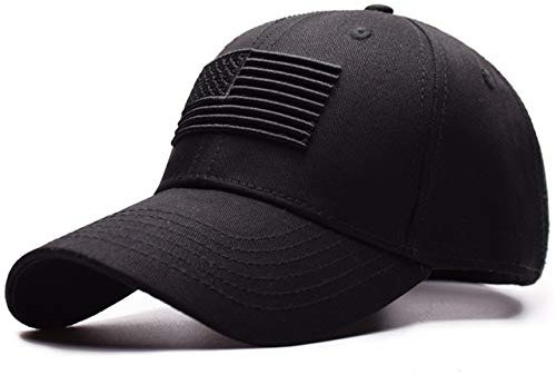 Uphily Chapeaux drapeau américain, noir, M/taille unique