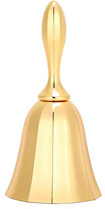 Handglocke Schulglocke Mahlzeitglocke Tischglocke Klassische Metallhandglocke Kreative Bar Handbell Abendessen Handbell für Home Bar Hotel Theke Empfang Restaurant Hochzeitsveranstaltungen(Golden)