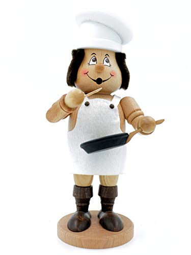 Kuhnert - Original Erzgebirgische Holzkunst Räuchermann Räucherfigur 26cm - Koch
