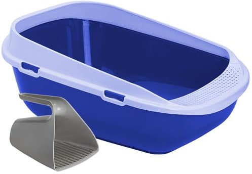 XXL Jumbo Katzentoilette Schale 65 cm blau inkl. Schaufel