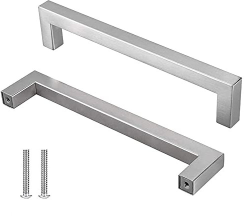 Drenky Möbelgriffe, Schrankgriffe Edelstahl 5 Stück Silber Griffe Küche mit Schraube 160 mm Lochabstand für Küchenschränke, Schublade