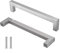 Drenky 5 Pack Square T Bar Handles Silver Brushed Stainless Steel Drawer Handles with Screws for Drawers Cupboards Cabinet Hole Center 160mm