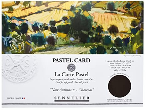 Sennelier La Carte Pastellkarten-Pochette, 40 x 27,9 cm, monochromatisch, Anthrazit