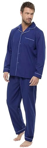 kraftd Men's Pyjama Set Traditional Classic Cut Pyjamas Sets Cotton Loungewear Sleepwear Nightwear 2 Piece Pj's