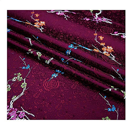 GOONSDS Brokat Seidengewebe Satin Blume Stoffe Für Nähmaterial Für DIY Kleid Stoff Hochzeitskostüm,A