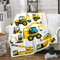 Homewish Kinder Bagger Plüsch Bettdecke,LKW-Traktor Sherpa Decke 100x130 Für Kinder Jungen Mädchen Teens,BAU Fahrzeug Fleece Flanell Decke Ausrüstung Auto Kran Werfen Decke