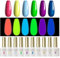 ROSALIND UV Nagellack Set 10PCS Fluoreszierende Farbe Gel Mit Base, Top Coat, Primer & Matte Coat - UV LED Soak Off Gel Polish 6ml