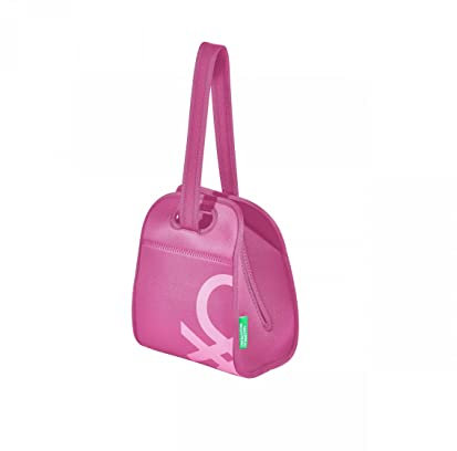 Bolsa de almuerzo en neopreno de color rosa Benetton.