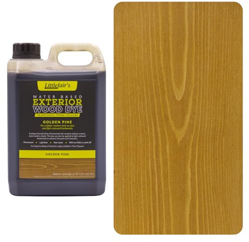 Littlefair's Holzlasur Außen 25ltr - Holzlasur Für Natürliche Holzmaserung - Wasserbasierte Holz Lasur - Schnell Trocknend, Schützt Und Umweltfreundlich - Farbe:Goldene Kiefer)