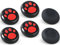 9CDeer Lot de 6 joysticks analogiques performants compatibles avec PS5, PS4, Xbox Series X/S, Xbox One, Switch Pro, manette de chat Noir et rouge