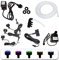 Köhko komplett Pumpe Set 1000L/H für Gartenbrunnen inkl. 3 LED-Beleuchtung (Grün), 3 Wege Wasserverteiler, 4-Fach Stromverteiler, Schlauch, 5m Verlängerungskabel, Tarfo und Schaumdichtung
