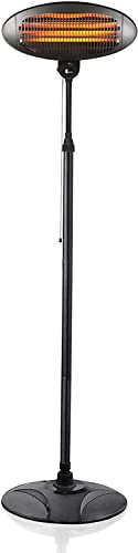 SEDOL Electric Patio Heater - 2KW Quartz Halogen Heater - Adjustable Freestanding Outdoor Heater - Electric Infrared Garden Heater with 3 Power Settings - Outdoor Heaters for Garden, Deck, Porch