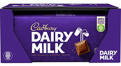 Cadbury Dairy Milk Schokolade – cremige Milchschokolade – leckere Süßigkeit mit süßem, vollmundigem Geschmack – Dairy Milk, 17 x 180 g