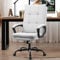 BASETBL Office Chairs for Home Ergonomic Wide Big Comfy Desk Chair, Double-Layer Thick Skin-friendly Seat Cushion Tilt Executive Computer Chair for Meeting Business Study Gaming, Fabric Grey