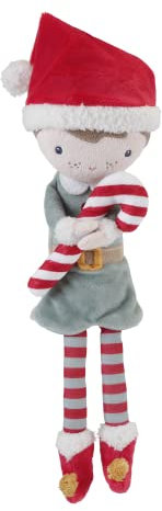Little Dutch 4539 Stoffpuppe Kuschelpuppe Weihnachten Jim mit Zuckerstange (35 cm)