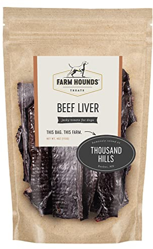 Farm Hounds - Beef Liver - Premium Natural Beef Liver Jerky For Dogs - Made From 100% Humanely Raised Cattle - Organ Treats - Great For Training & Treats - No Added Fillers - Made in USA - 4oz -1 Pack