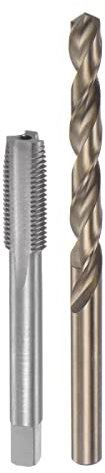 sourcing map Tap & Bit Sets, M9 x 1 H2 Straight Flute Machine Thread Milling Tap, 8mm M35 Cobalt High Speed Steel (HSS-CO) Twist Drill Bit
