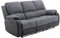 Vente-unique-Relaxsofa 3-Sitzer - Microfaser & Kunstleder - Grau & Schwarz - Brody
