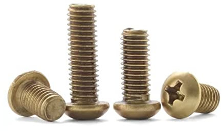 FEEIMOL Brass Screws Cross Round Head Machine Screws M4x40mm (10 pcs)