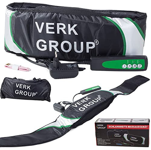 HUKITECH Vibrierender Schlankheits-Massagegürtel mit Fernbedienung - Gürtel - 6in1 - Anti-Cellulite-Funktion - Muskelstärkungsfunktion - Massagefunktion - Strafffunktion - Länge:125 cm