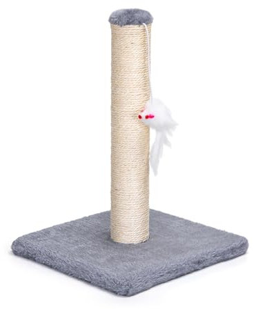 Nobleza – Poste rascador para Gatos de sisal con Juguete, Pequeño, Color Gris. Medidas: 25 * 25 * 35 cm