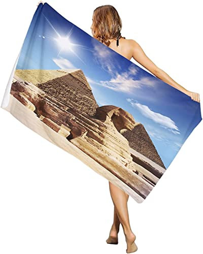 Ägypten Strandtuch Kinder 70x150 cm, Weich Schnell Trocknen Microfaser Handtücher, 3D Strandhandtuch Ägypten Badetuch Strandlaken Handtuch, Herren Frauen Badetücher