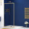 8mm Luxor 800mm Walk in Wet Room Shower Screen with Brushed Brass Frame - Easy Clean Glass