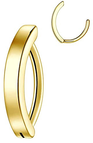 YEBOCIYO Gold Bauchnabelpiercing Bar 14G Schmuck Ring Chirurgenstahl Clicker Reverse Curved Nabel Langhantel 8mm