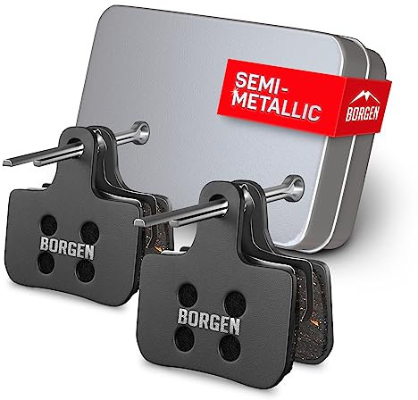 Borgen 2 Paar Bremsbeläge Fahrrad Scheibenbremse - Geeignet für Elixir, XX, DB, Level T, TL, TLM, Ultimate - Semi-Metallic Kompatibel mit SRAM Bremsbeläge