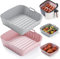 Pipiruew 2 Pezzi 21CM Teglia Silicone per Friggitrice ad Aria, Riutilizzabile Silicone Pot adatta a 5-8 QT per Friggitrice ad Aria Teglia in Silicone Cestino per Friggitrice ad Aria in Silicone