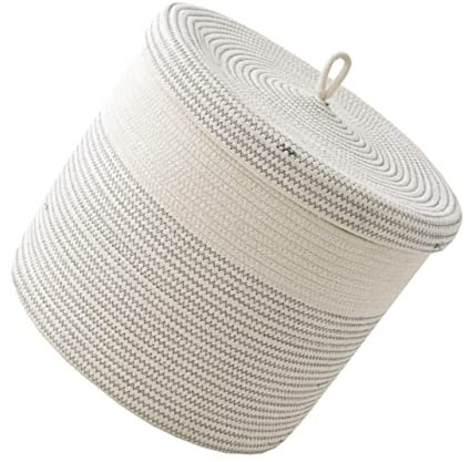 Cabilock Panier À Linge En Corde De Coton Panier De Rangement Avec Couvercle Panier À Linge Pliable Panier À Couvercle Conteneurs Avec Couvercles Paniers Avec Couvercles Pour Organiser Des