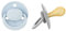 Baby-Nova Latex Baby Schnuller 2er-Set mit Kirschform – Für Babys von 0-24 Monate - Nuckel aus Naturkautschuk – BPA-frei – Made in Germany - Hellblau & Grau