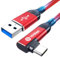 Fannoday Cavo USB C 90 Gradi, Cavo Type C 10Gbps Ricarica Rapida Compatibile con iPhone 16/15 Serie, Compatibile con Galaxy S24/S23, Android Auto-1M Rosso