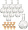 gouveo 12er Set Glasflaschen 50 ml Liquor mit Korken (HGK) - Mini Flaschen 0,05 l aus Glas - Leere Design Flasche mit Korkverschluss für Likör, Schnaps, Öl oder Deko (LF050HGK)