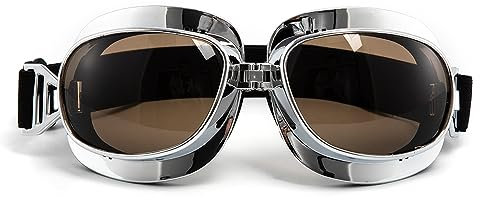 APEBAZY Motorradbrille Sport Vintage Outdoor Brille Aviator Pilot Style Cruiser Scooter Goggle für Männer, Frauen, Erwachsene, Jugendliche