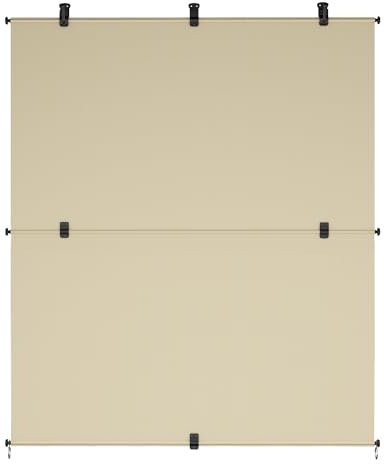 AwnPro 122 cm B x 182 cm H Sonnenschutzrollos für Terrasse, Verdunkelungsrollo, Outdoor, zusammenklappbar, Sichtschutz für Pavillon, Balkon, Veranda, Carport, Terrasse, Fenster (Beige, faltbar)
