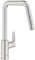 GROHE Start - Einhand-Spültischarmatur (hoher Auslauf, herausziehbare Dual Spülbrause, inkl. Montagewerkzeug, flexibler Anschluss ), supersteel, 30631DC0