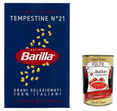 Italian Gourmet Tempestine n°21 Pasta italiana Nudeln 20 x 500g Hartweizen | Formato piccolo da brodo, schnell garend, vielseitig für Suppen und, Gesamtnettogewicht 10 kg + Kostenlos Polpa 400g