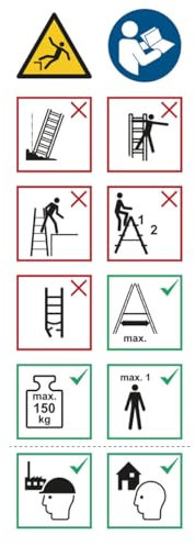 Layher ET LE PIKTOGRAMM-ETIKETT STEHLEITER