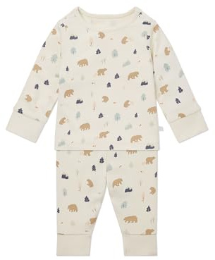 MORI Snoozy Pyjamas Sleepsuit, Organic Cotton & Bamboo, Multiple Sizes | Elasticated waistband ensures an easy fit, while thermal-regulating fabric prevents overheating for peaceful night sleep.