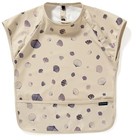 PewinGo Babero de Destete con Mangas Cortas y BlW, Material Suave y Agradable al Tacto, Baberos Para la Alimentación del Bebé, Impermeable, Fácil de Limpiar y Lavable a Máquina, Para Bebés