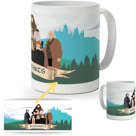 Taza Personalizada Mago Colegio Hogwarts | Regalo Original | Taza Desayuno Friki | Regalo Amigo Invisible Original | Cumpleaños, Día de la Madre, Día del Padre