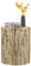 HOMCOM Table d'appoint Ronde en Forme de souche, Bout de canapé, Petite Table Basse en béton pour l'intérieur et l'extérieur, 37cm, Naturel