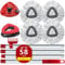 4 Pack Spin Mop Replacement Head Compatible with Vileda Turbo System, 30-58 Mop Handle, Upgraded Triangle Base and Scrub Brush Combo Set, Microfiber Refills
